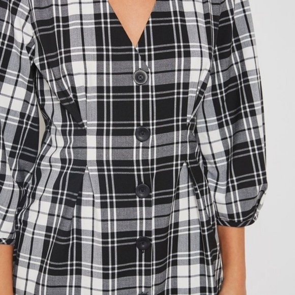 Mango Plaid Button Up Dress - Picture 3 of 9